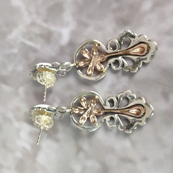 Carolyn Pollack Relios Sterling Silver/Copper Earrings - Picture 4 of 8